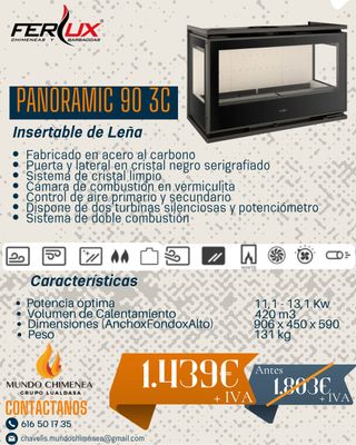 Insertables de Leña a 2 y 3 caras - Marca Ferlux