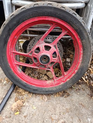 Rueda moto Yamaha RD 80 roja