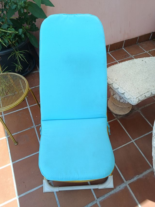 Silla plegable terraza azul