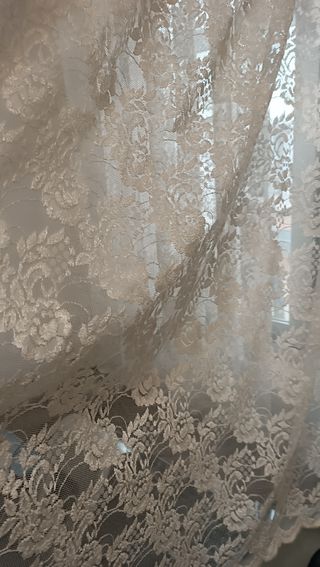 Cortinas blancas 140x170cm + barra madera