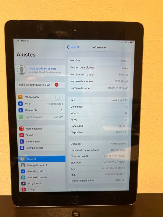 iPad Air 32GB | WiFi | Negro | Libre de iCloud