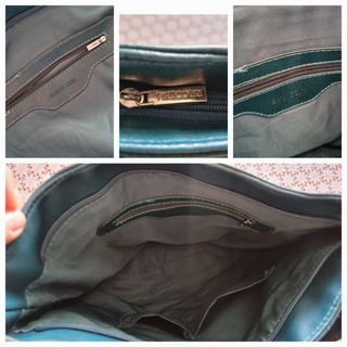 Borsa a spalla ecopelle verde ottanio petrolio