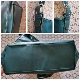 Borsa a spalla ecopelle verde ottanio petrolio