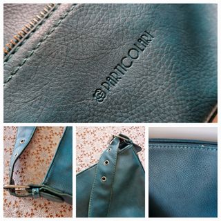 Borsa a spalla ecopelle verde ottanio petrolio