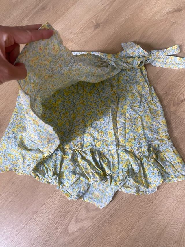 Mini Falda Floral-Amarilla-verde Talla M