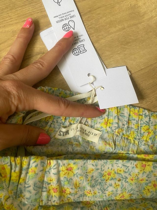 Mini Falda Floral-Amarilla-verde Talla M