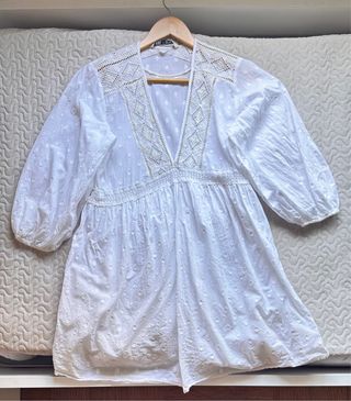 Vestido blanco Zara boho