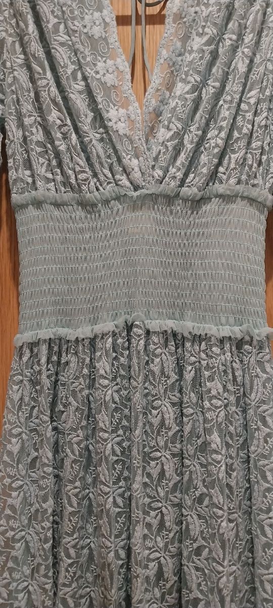 Vestido Pinko Longo Azul Claro