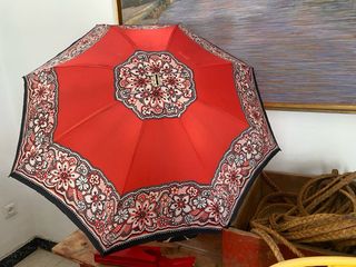 SOMBRILLA ROJA VINTAGE PARAGUAS CON ESTUCHE KRIPS