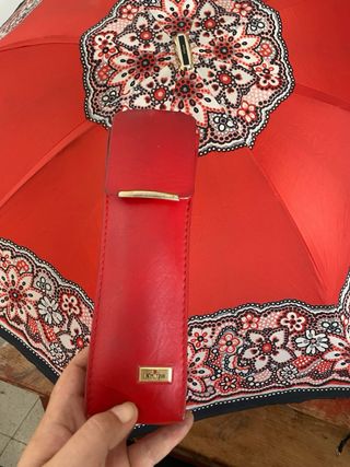 SOMBRILLA ROJA VINTAGE PARAGUAS CON ESTUCHE KRIPS