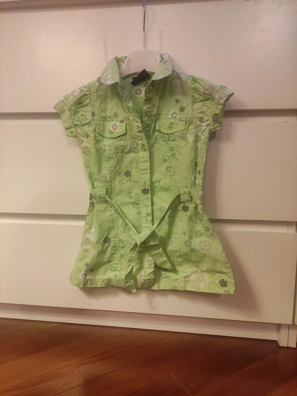 Vestito bimba verde menta fiori