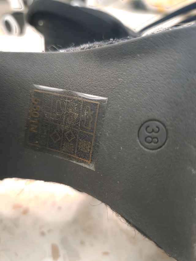 Sandalias tacón esparto negras