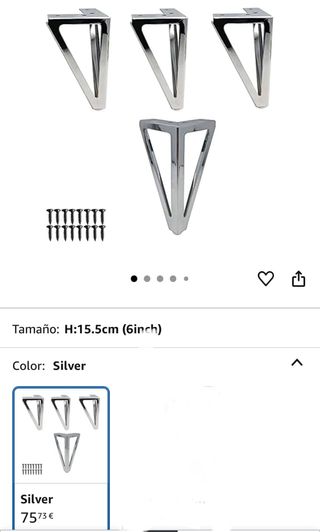 Patas para Muebles Acero Inox 4 piezas