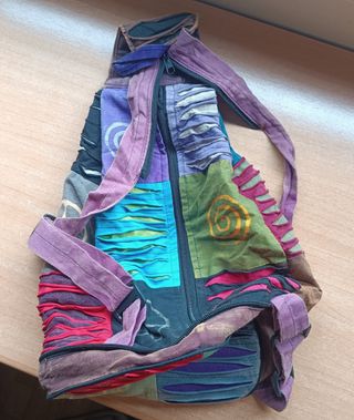 Mochila hippie multicolor desplegable