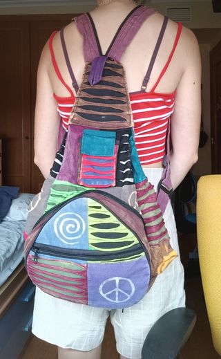 Mochila hippie multicolor desplegable