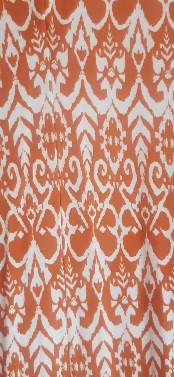 Vestido largo estampado - color teja y beige.