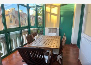 Mesa jardín madera maciza 6 sillas