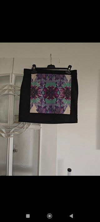 Falda negra estampada - Talla única