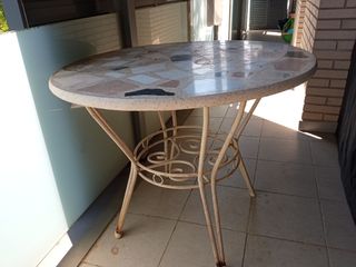 Mesa jardín redonda mármol