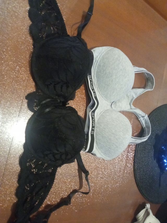 Sujetador y Top Deportivo - Negro y Gris