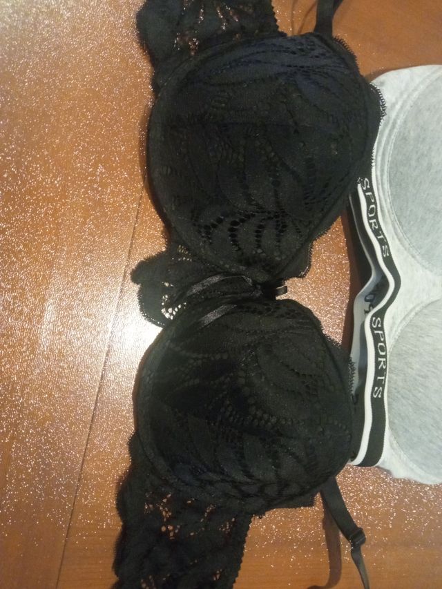 Sujetador y Top Deportivo - Negro y Gris