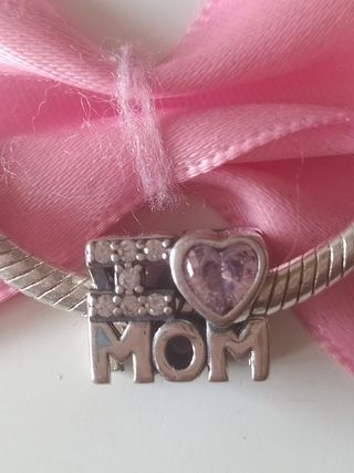 Charm I ❤️ MOM en plata S 925.