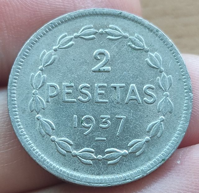 Moneda 2 Pesetas Euskadi 1937 Guerra Civil