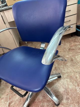 Sillón peluquería azul