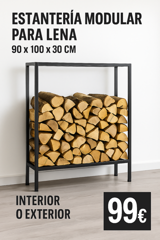 Estantería leña modular 90x100x30cm