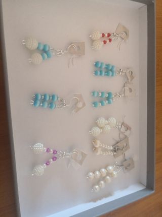Pendientes perlas & abalorios