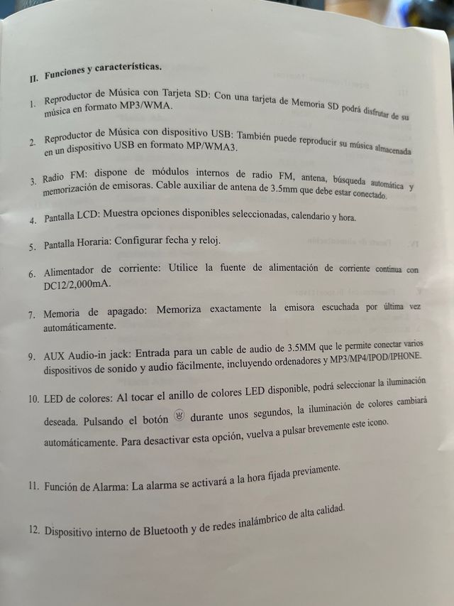 Radio Reloj Elco PD-50BT Bluetooth