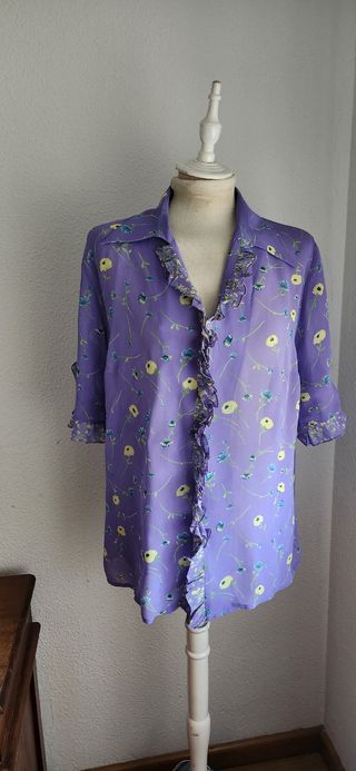 Blusa vintage lila floral