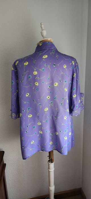 Blusa vintage lila floral
