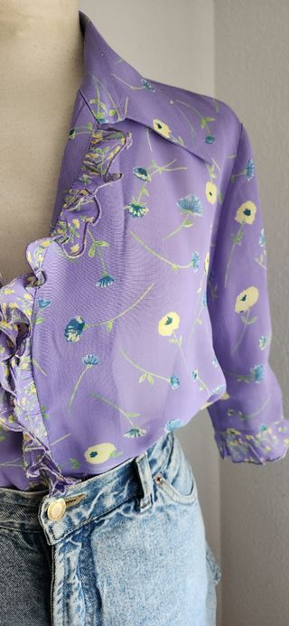 Blusa vintage lila floral