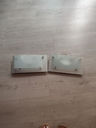 2 Apliques pared - beige/plata