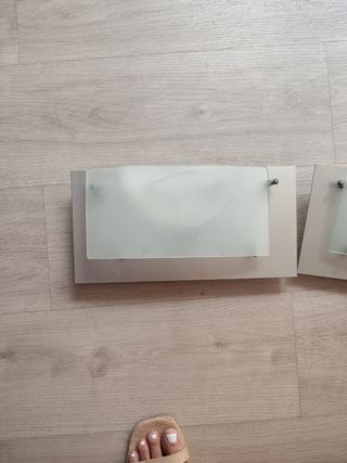 2 Apliques pared - beige/plata