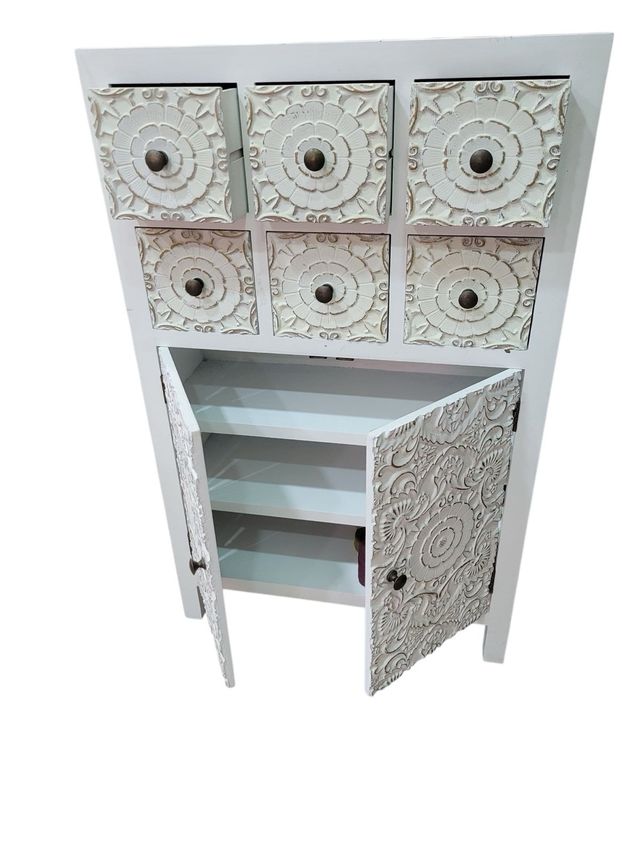 Cajonera 6 cajones - Madera Blanca