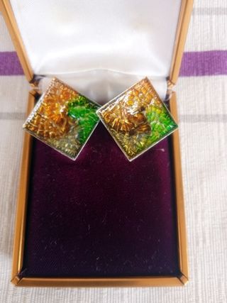 Pendientes vintage: 4 pares dorados y turquesa