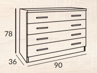 Cómoda 4 cajones - 109€