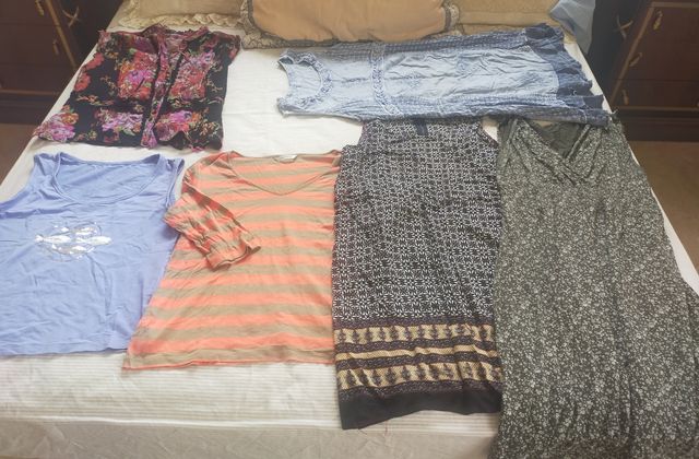 Lote - 3 vestidos + 3 blusas+1 chaqueta ,talla XL