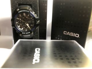 Reloj Casio Chronograph - Negro/Azul Sumergible 
