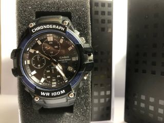Reloj Casio Chronograph - Negro/Azul Sumergible 