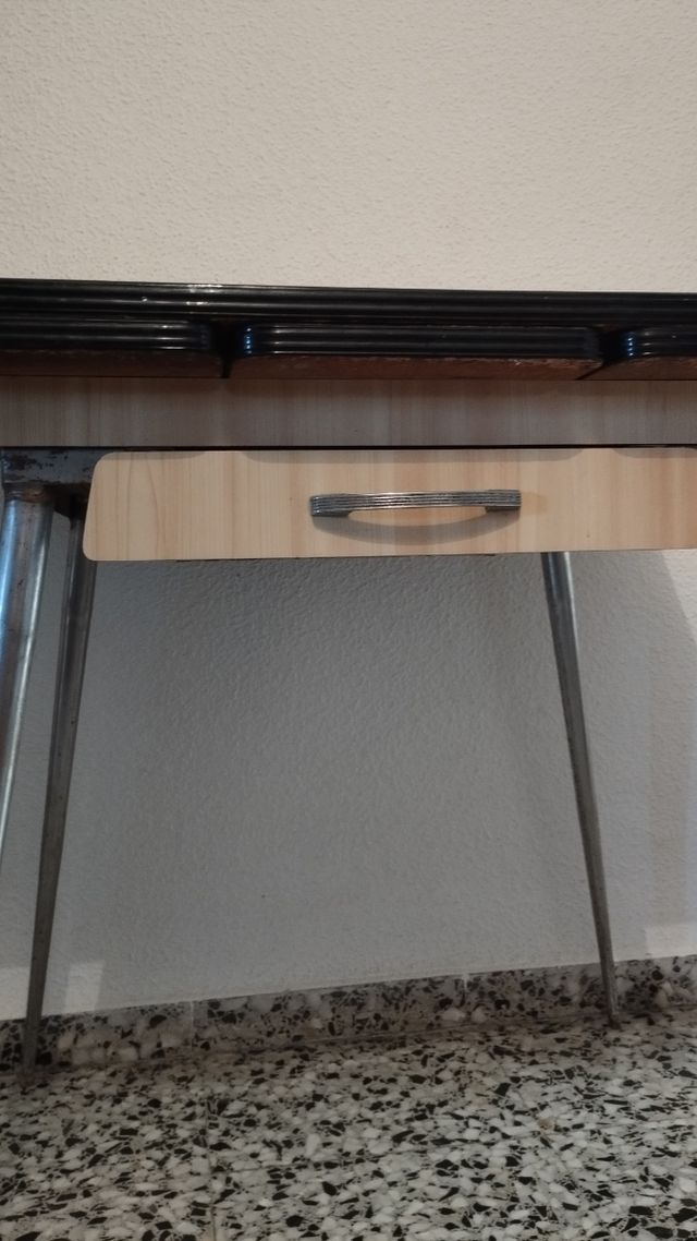 Mesa vintage cocina - Madera y metal