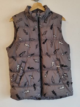 Chaleco Benetton gris - con capucha