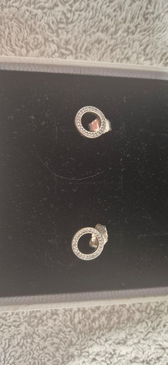 Pendientes Pandora Plata circulos con brillantes