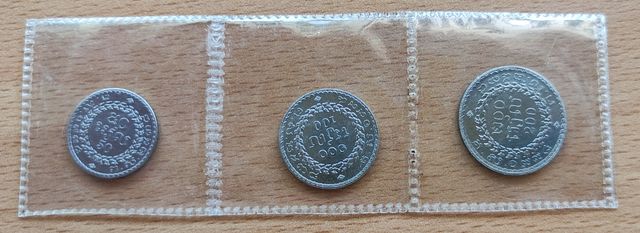 Monedas Camboya 1994 (50, 100, 200 Riels)