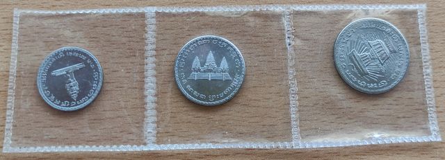 Monedas Camboya 1994 (50, 100, 200 Riels)