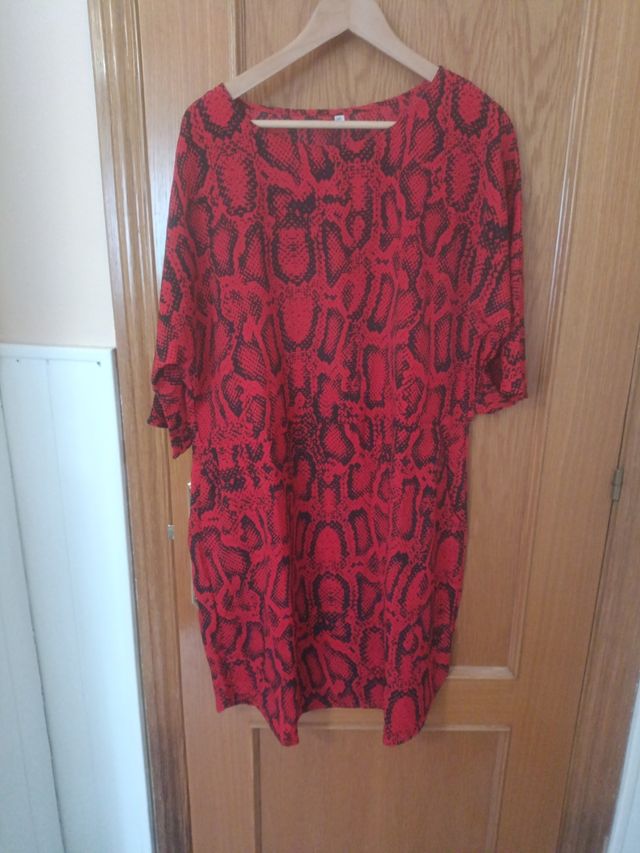 Vestido rojo serpiente 3XL