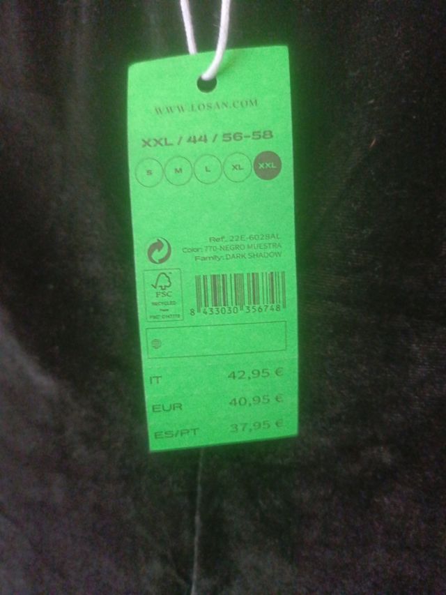 Pantalones terciopelo negros XXL