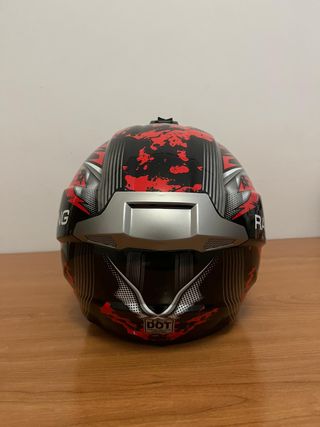 Casco Motocross Rojo-Negro